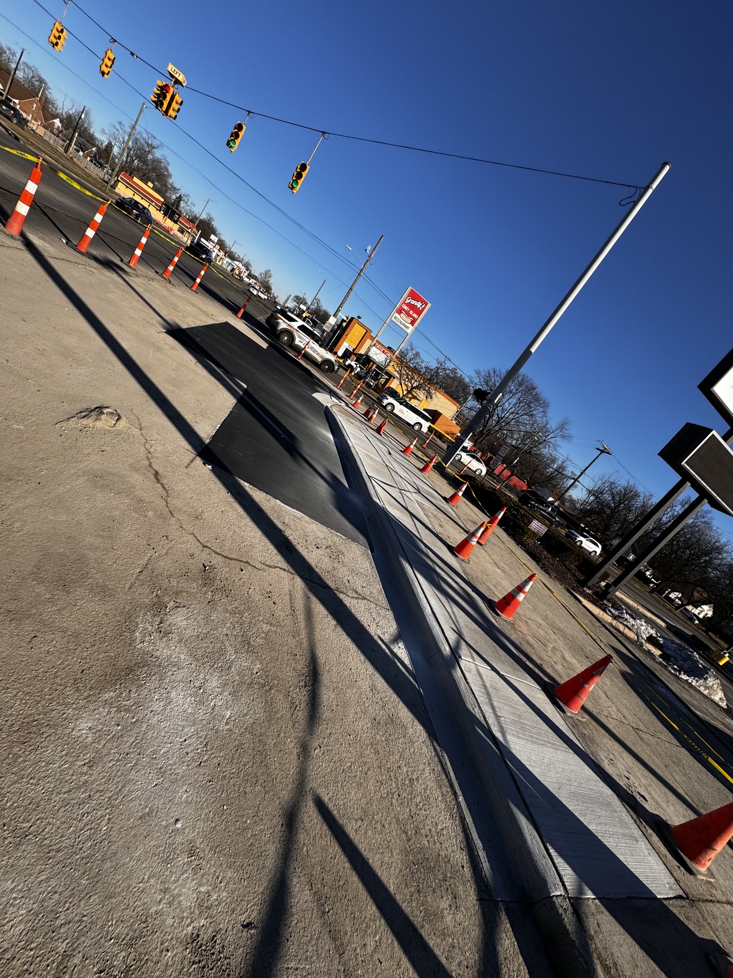Prepared roadway base ready for asphalt work in Metro Detroit